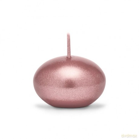 Świeca pływająca Dysk różowe złoto 4 cm 4 szt.