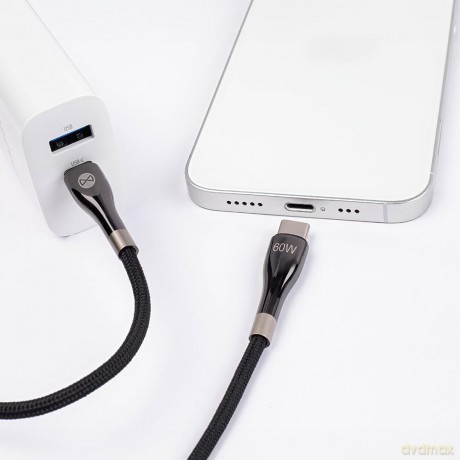 Forever kabel Sleek USB-C - USB-C 2,0 m 60W czarny
