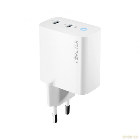 Forever ładowarka sieciowa GaN PD QC TC-06-40CC 2x USB-C 40W biała