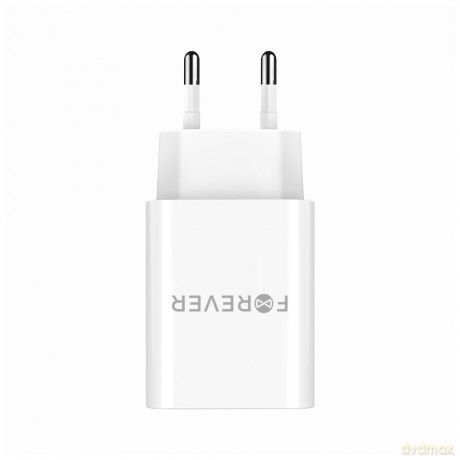 Forever ładowarka sieciowa PD QC TC-07 1x USB-C 1x USB 30W biała + kabel USB-C - USB-C 60W