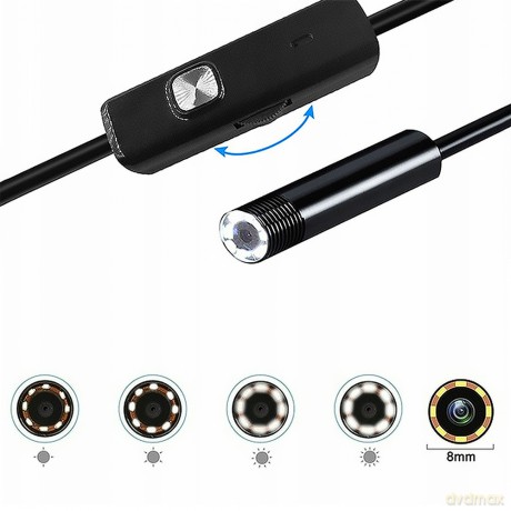KAMERA ENDOSKOPOWA 2m OBIEKTYW 8/7/5,5mm USB/C/MICRO LTC