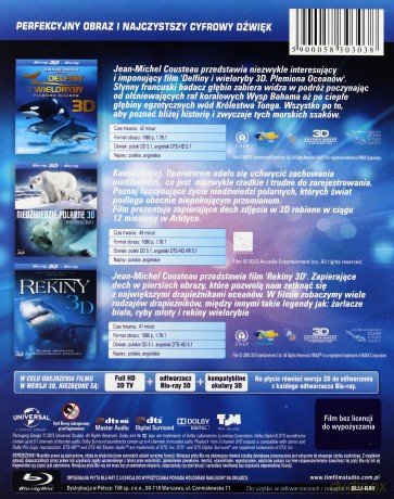 Morskie życie 3D: Delfiny i wieloryby 3D / Niedźwiedzie Polarne 3D / Rekiny 3D [3xBlu-Ray 3D]