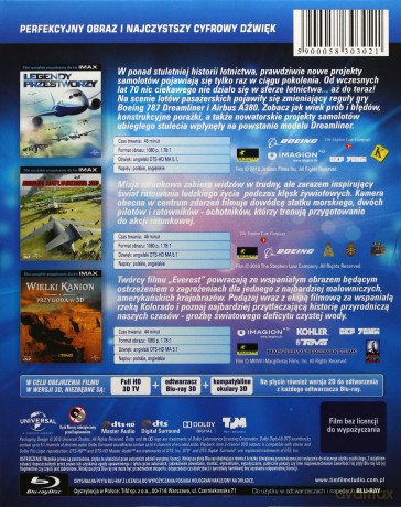 Przygoda w 3D: Legendy przestworzy 3D / Misja ratunkowa 3D / Wielki kanion 3D [3xBlu-Ray 3D]