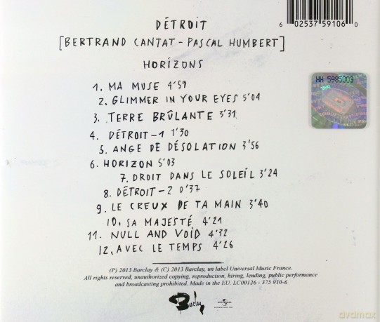 Detroit (Bertrand Cantat, Pascal Humbert): Horizons [CD]