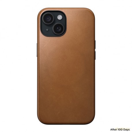 Nomad Modern Leather etui do iPhone 15 6,1" jasnobrązowe
