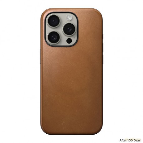 Nomad Modern Leather etui do iPhone 15 Pro 6,1" jasnobrązowe