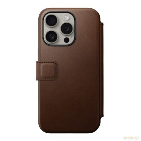 Nomad Modern Leather Folio etui do iPhone 15 Pro 6,1" brązowe