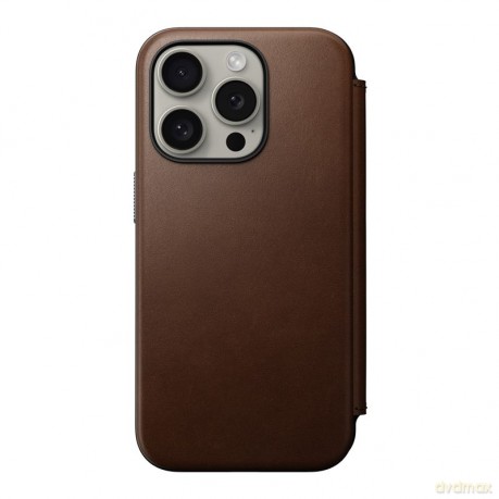 Nomad Modern Leather Folio etui do iPhone 15 Pro 6,1" brązowe