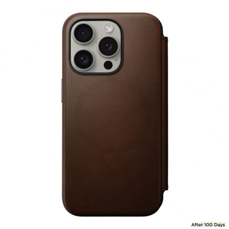 Nomad Modern Leather Folio etui do iPhone 15 Pro 6,1" brązowe