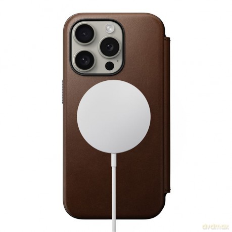 Nomad Modern Leather Folio etui do iPhone 15 Pro 6,1" brązowe