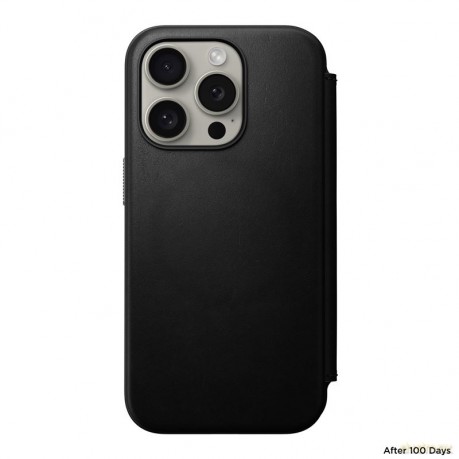 Nomad Modern Leather Folio etui do iPhone 15 Pro 6,1" czarne