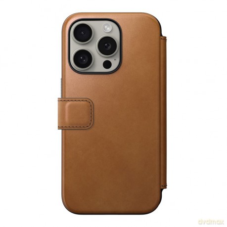 Nomad Modern Leather Folio etui do iPhone 15 Pro 6,1" jasnobrązowe