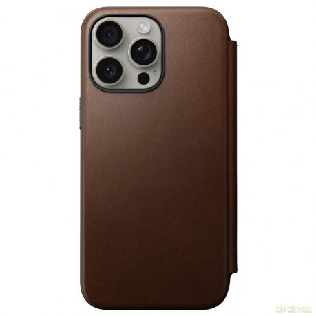 Nomad Modern Leather Folio etui do iPhone 15 Pro Max 6,7" brązowe