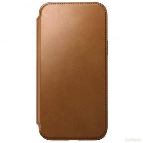 Nomad Modern Leather Folio etui do iPhone 15 Pro Max 6,7" jasnobrązowe