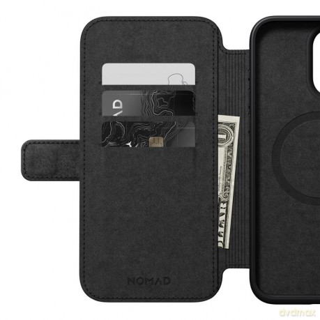 Nomad Modern Leather Folio etui do iPhone 15 Pro Max 6,7" jasnobrązowe