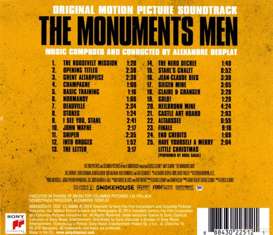 Monuments Men soundtrack (Obroncy skarbów) (Alexandre Desplat) [CD]