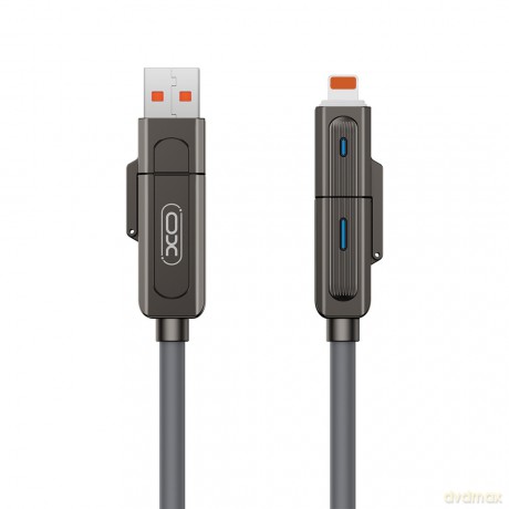 XO kabel NB275 4w1 USB-C - Lightning + USB + USB-C 60W 1,0m szary