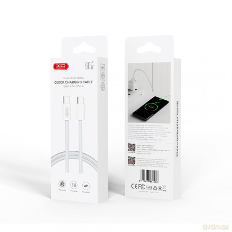 XO kabel NB-Q260A PD USB-C - USB-C 1m biały 60W