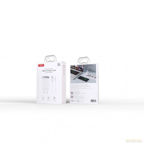 XO ładowarka sieciowa CE19 QC 18W 1x USB biała + kabel USB-C