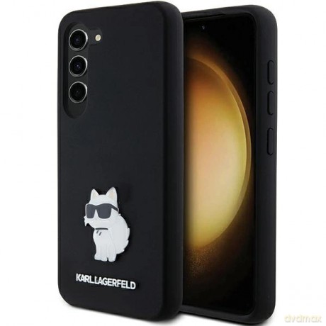 Etui Karl Lagerfeld Silicone Choupette Metal Pin na Samsung Galaxy S24 - czarne