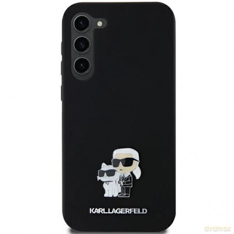 Etui Karl Lagerfeld Silicone Karl&Choupette Metal Pin na Samsung Galaxy A55 - czarne