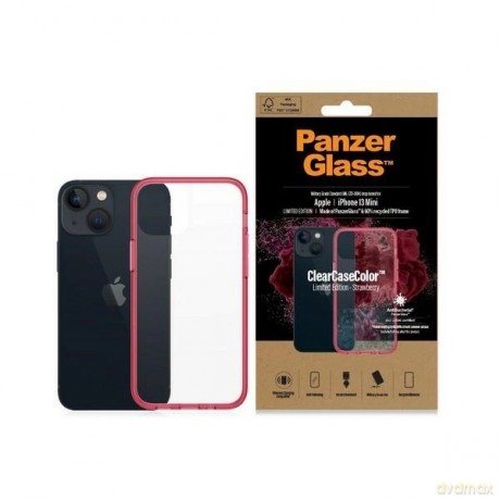 Etui PanzerGlass ClearCase antybakteryjne z certyfikatem Military Grade na iPhone 13 mini - przezroczysto-różowe