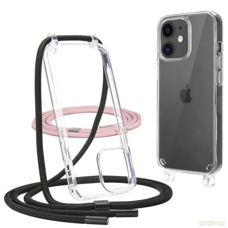 Etui Tech-Protect FlexAir Chain na iPhone 11 - czarno-różowe