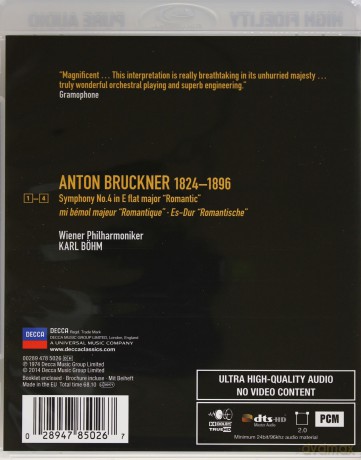 Karl Bohm: Bruckner Symphony 4 [Blu-Ray]