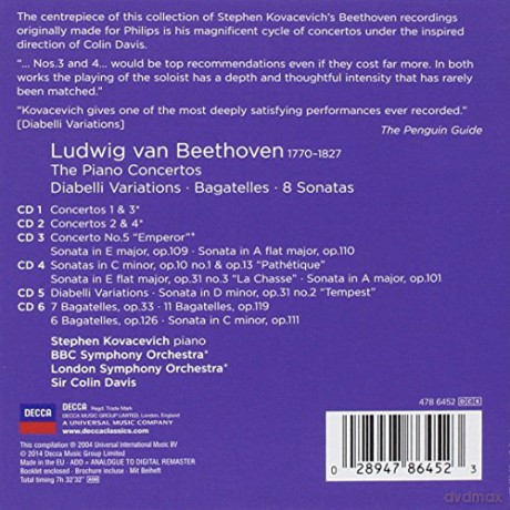 Stephen Kovacevich: Beethoven Piano Concertos (Collectors Edition) [6CD]