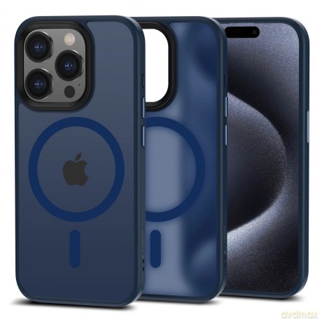 Etui Tech-Protect MagMat MagSafe na iPhone 15 Pro Max - granatowy mat