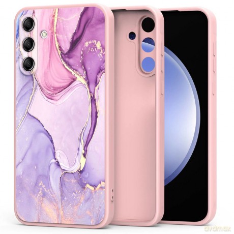 Etui Tech-Protect Mood na Samsung Galaxy S23 FE - różowy marmur