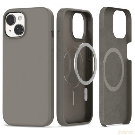Etui Tech-Protect Silicone MagSafe na iPhone 15 - tytanowe