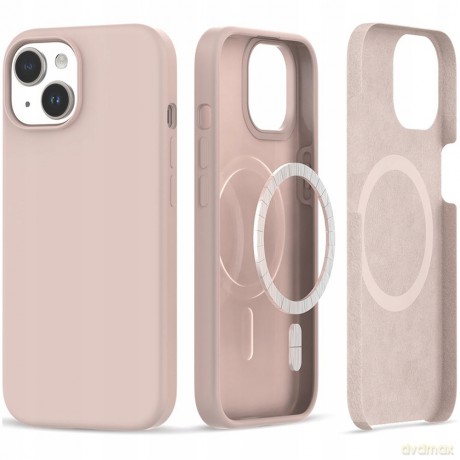 Etui Tech-Protect Silicone MagSafe na iPhone 15 Plus - różowe