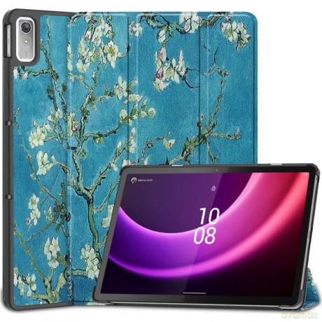 Etui Tech-Protect SmartCase na Lenovo Tab P11 (2 gen.) 11.5" TB-350 - niebieskie z kwiatami sakura