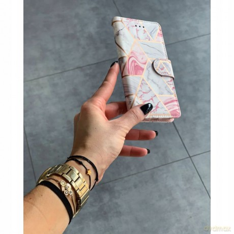 Etui Tech-Protect Wallet na iPhone 11 - różowo-białe