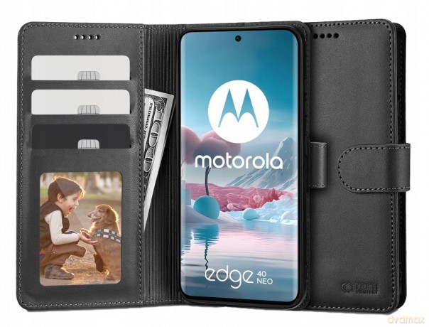 Etui Tech-Protect Wallet na Motorola Edge 40 Neo - czarne