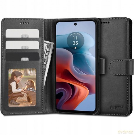 Etui Tech-Protect Wallet na Motorola Moto G34 5G - czarne