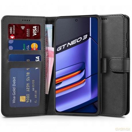 Etui Tech-Protect Wallet na Realme GT Neo 3 - czarne
