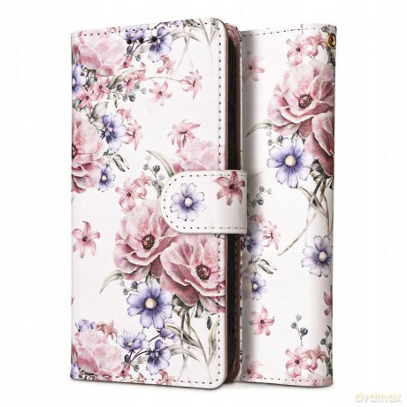 Etui Tech-Protect Wallet na Samsung Galaxy A35 5G - różowe kwiaty