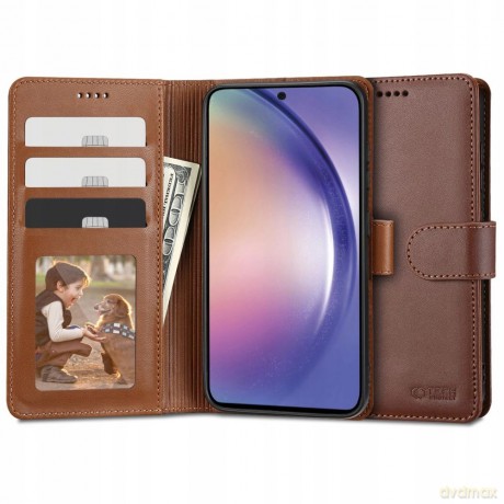 Etui Tech-Protect Wallet na Samsung Galaxy A54 5G - brązowe