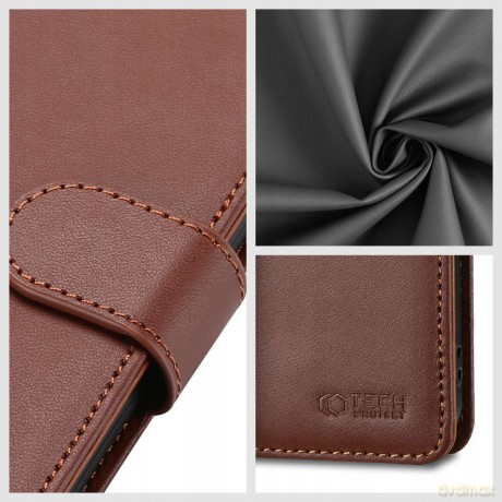 Etui Tech-Protect Wallet na Samsung Galaxy A55 5G - brązowe