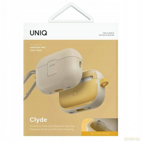 Etui UNIQ Clyde Lock Case na AirPods Pro 2 (2022/2023) - beżowo-żółte