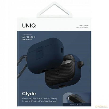 Etui UNIQ Clyde Lock Case na AirPods Pro 2 (2022/2023) - niebiesko-ciemnoszare