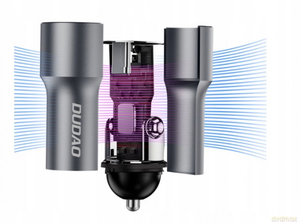 Ładowarka Dudao R14 samochodowa USB-C 30W PD - srebrna