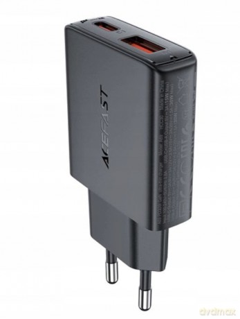 Ładowarka sieciowa Acefast A69 PD 30W GaN USB-A USB-C - czarna