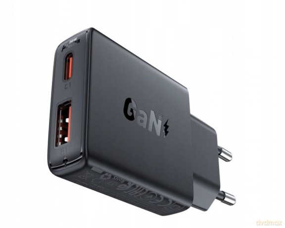 Ładowarka sieciowa Acefast A69 PD 30W GaN USB-A USB-C - czarna