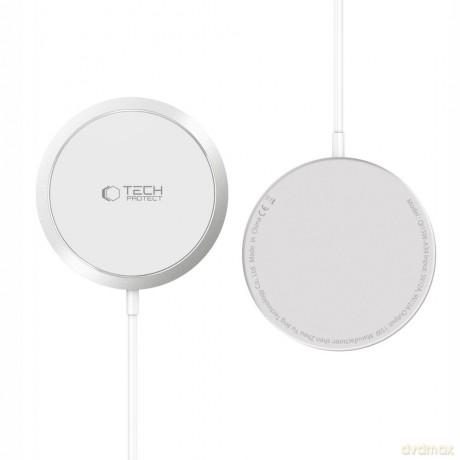 Ładowarka Tech-Protect QI15W-A34 indukcyjna z MagSafe z kablem USB-C - biała
