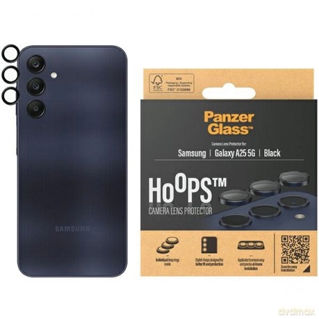 Ochrona aparatu PanzerGlass Hoops Camera na Samsung Galaxy A25 5G - z czarną ramką