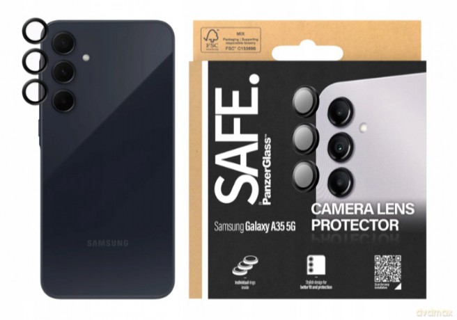 Osłona aparatu SAFE by PanzerGlass na Samsung Galaxy A35 5G - z czarną ramką