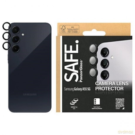 Osłona aparatu SAFE by PanzerGlass na Samsung Galaxy A55 5G - z czarną ramką